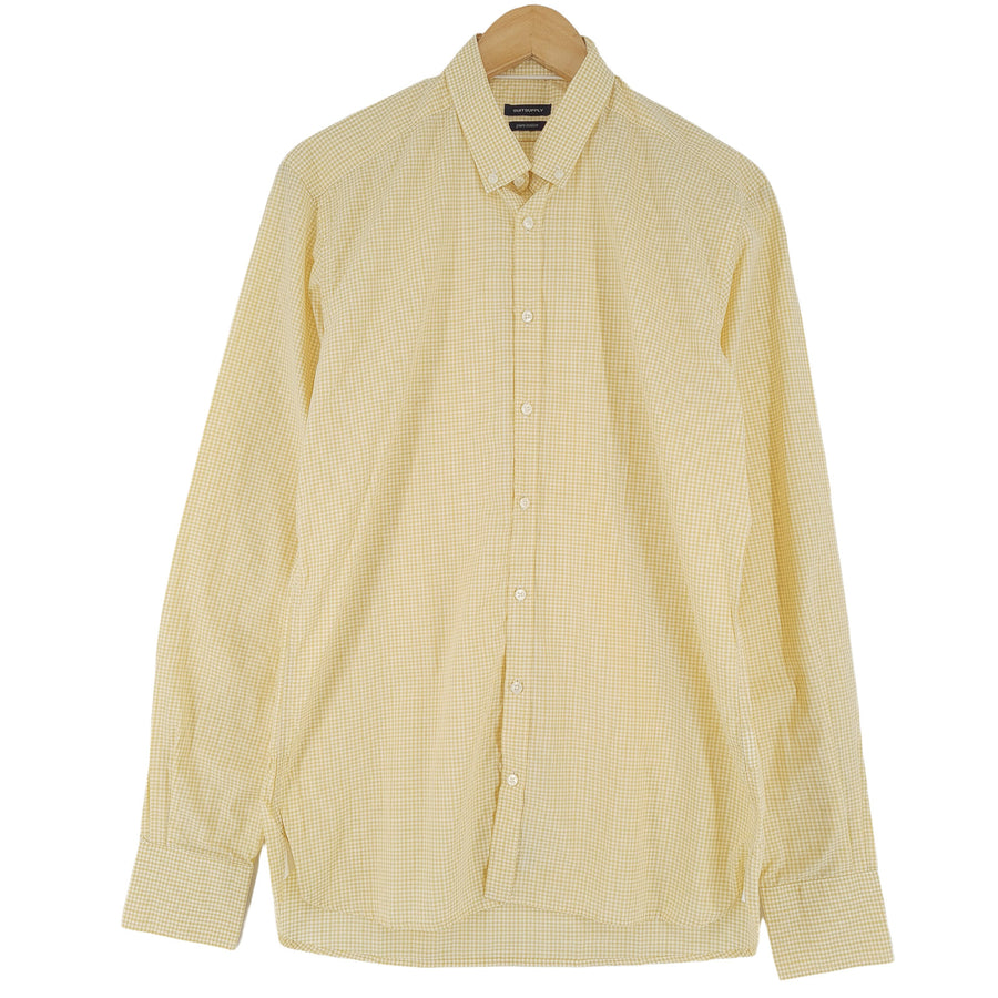 Suitsupply Vintage chemise habillée homme Yellow coton à carreaux business taille 15.75 40