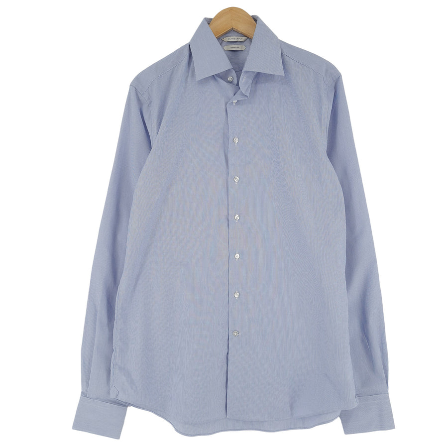 Suitsupply Vintage chemise homme bleu rayé coton boutonné coupe slim taille L 41