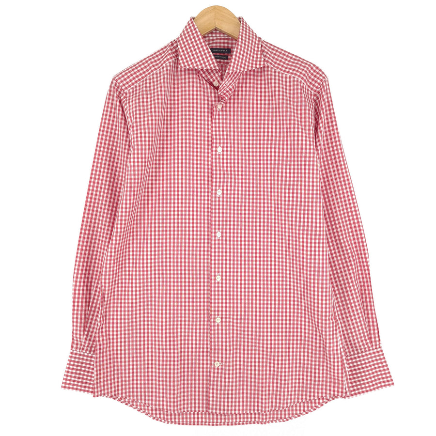 Suitsupply chemise habillée homme rouge coton à carreaux coupe slim taille 40 15 3/4