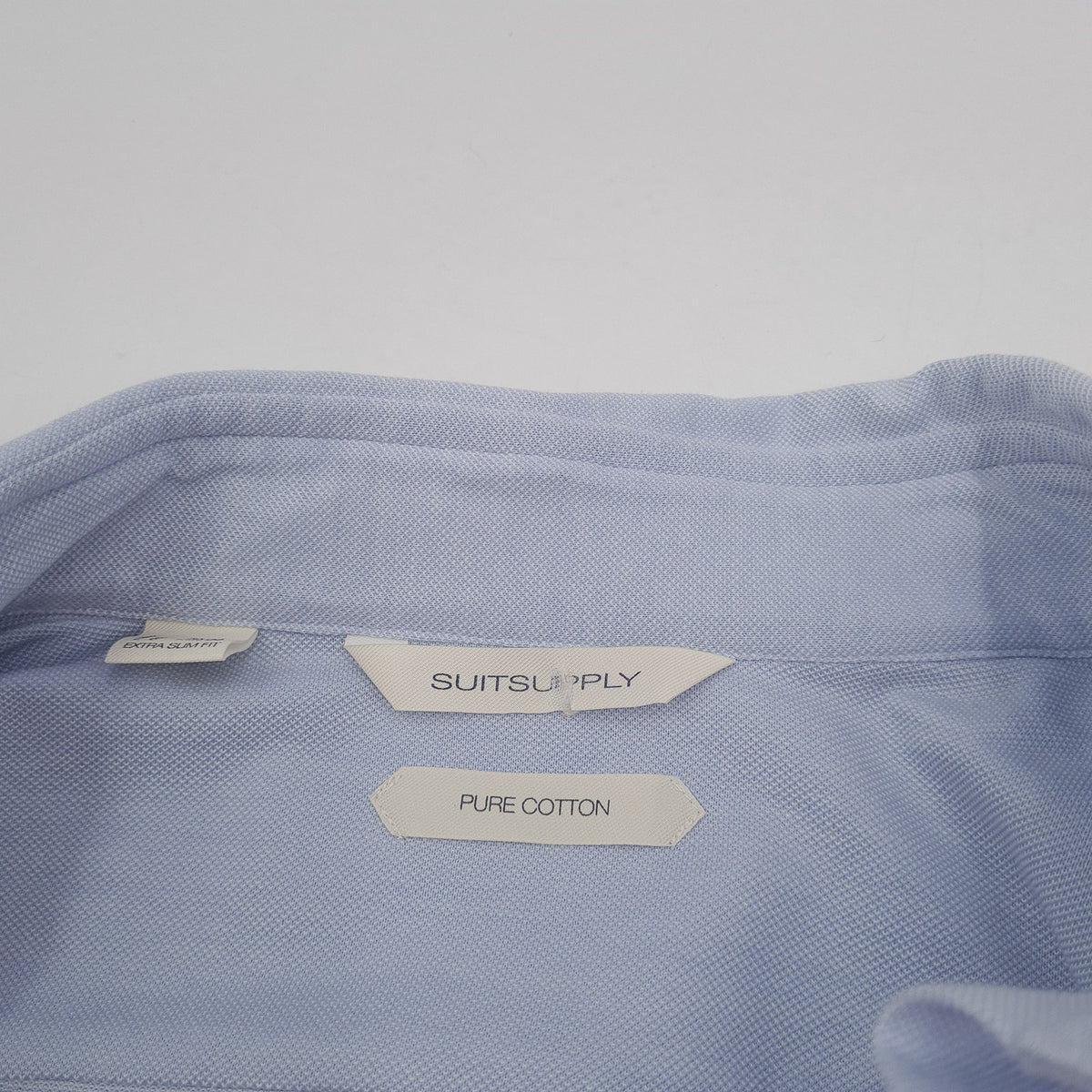 Suitsupply Mens Formal Shirt Blue Cotton Business Slim Fit Size 35 13 3/4, detail view 2, image 4 of 7