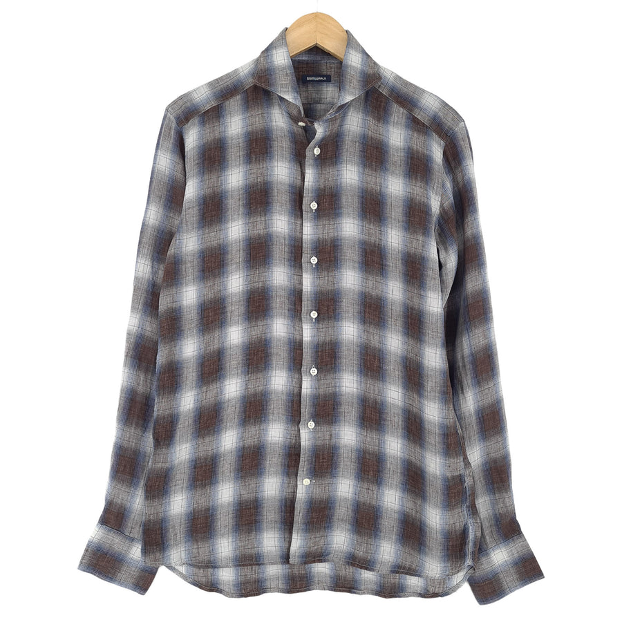 Suitsupply chemise habillée homme à carreaux lin business coupe slim taille 40 15 3/4