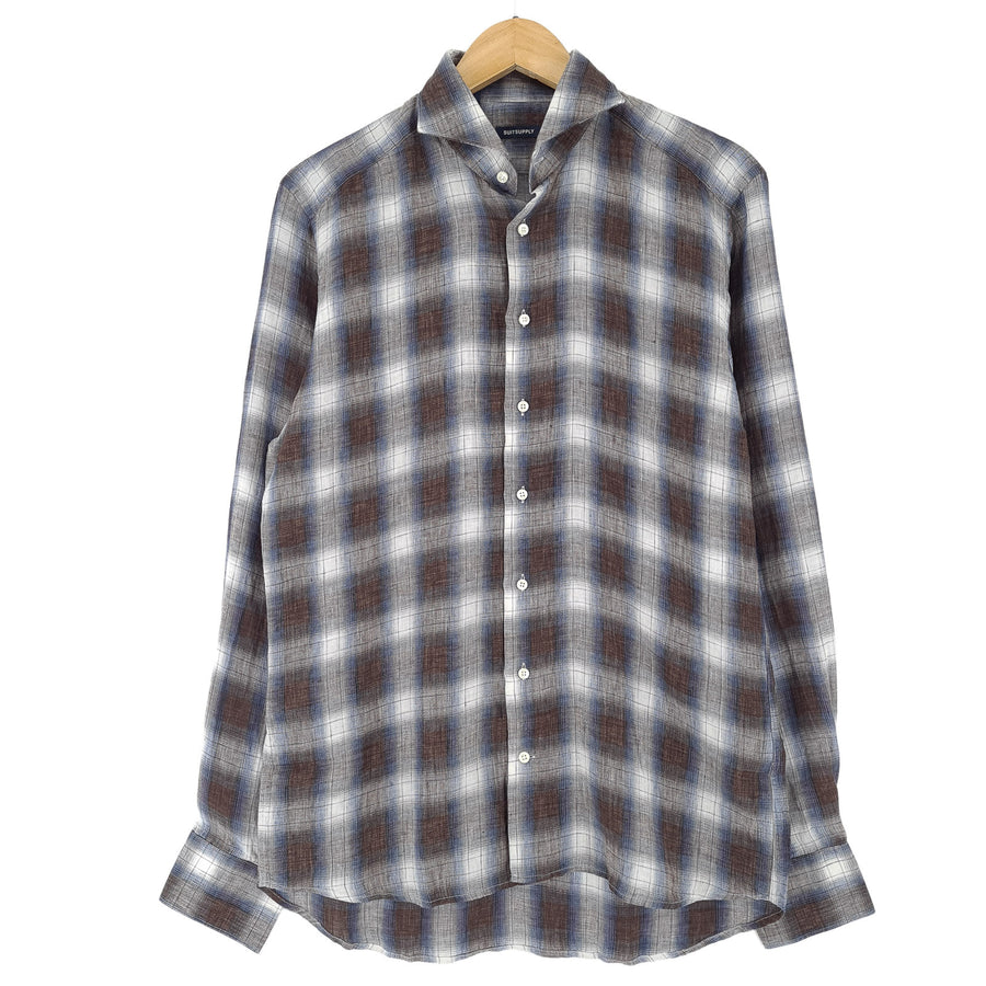 Suitsupply chemise habillée homme à carreaux lin Button Down taille 40 15 3/4