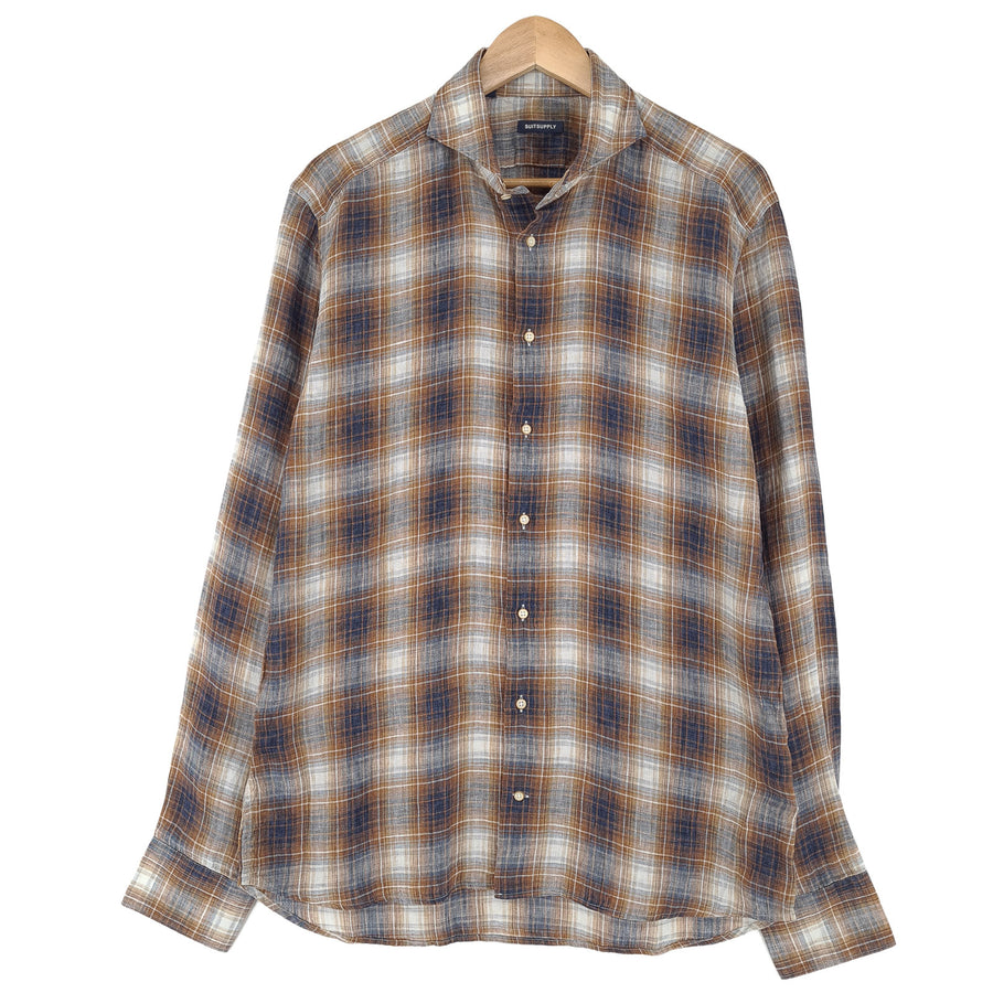 Suitsupply chemise habillée homme à carreaux lin business Button Down taille 16 41