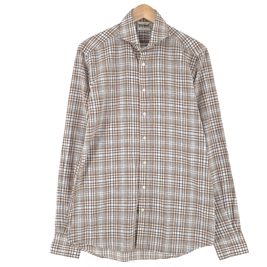Suitsupply Herrenhemd kariert mit Knopfleiste Freizeit Alltag klassisch Größe L 40