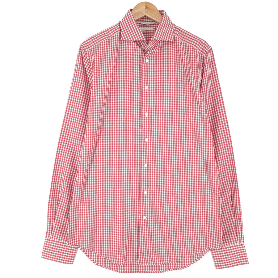 Suitsupply chemise habillée homme rouge coton à carreaux business taille 40 15 3/4