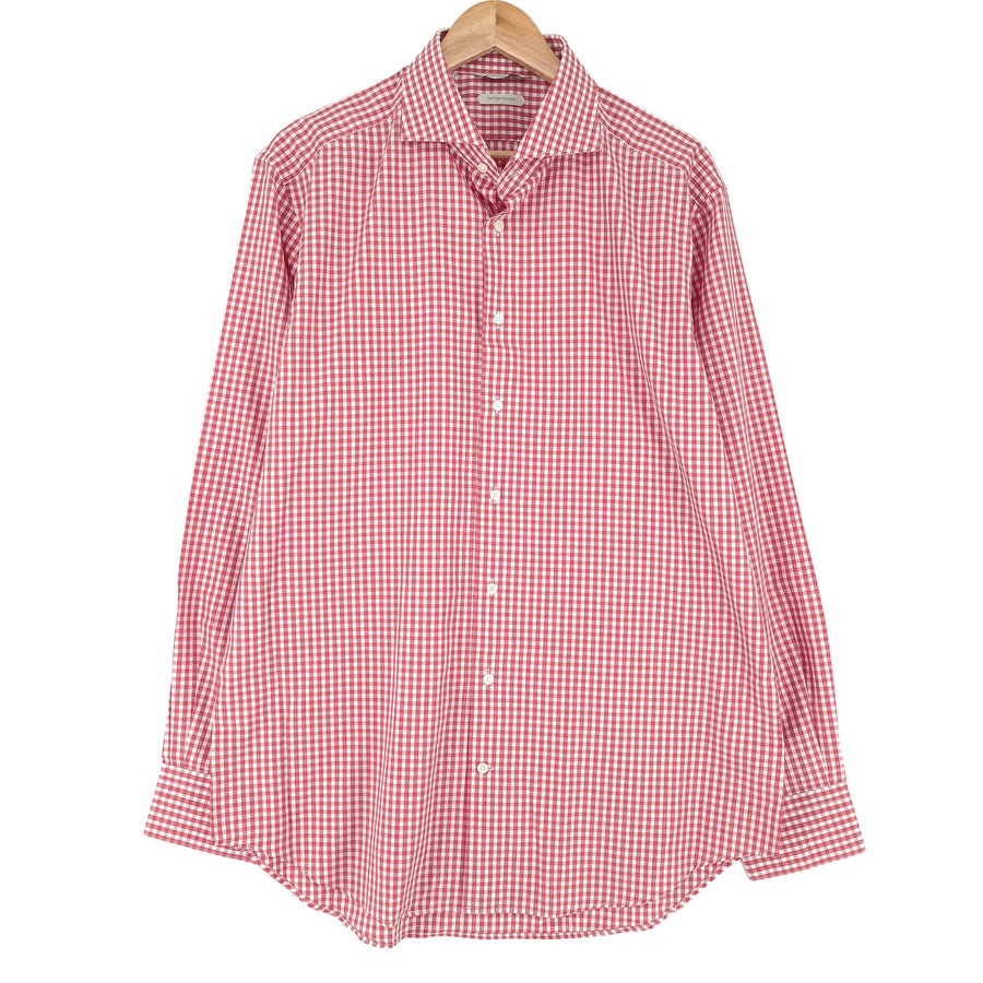 Suitsupply chemise habillée homme rouge coton à carreaux business taille 17 43