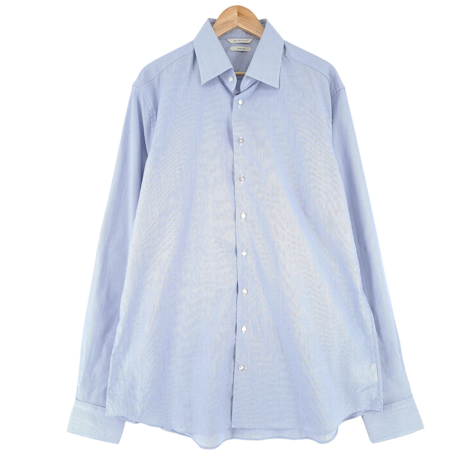 Suitsupply chemise homme bleu rayé boutonné coupe slim décontracté taille L 45