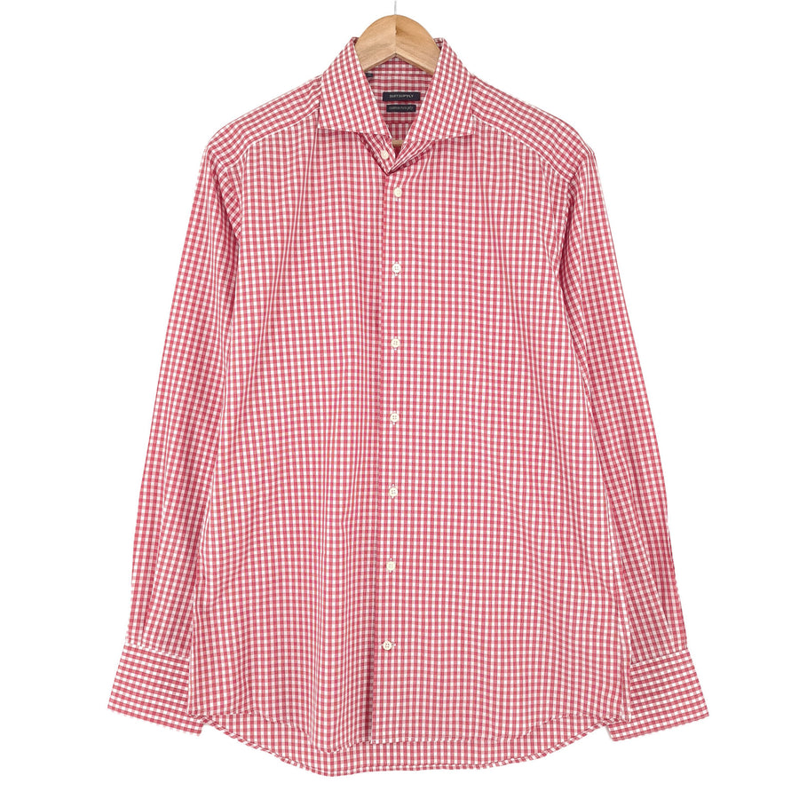 Suitsupply chemise habillée homme rouge coton à carreaux business taille 16 41