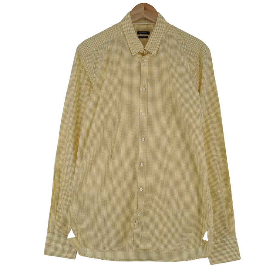 Suitsupply chemise habillée homme Yellow coton à carreaux business taille 40 15 3/4