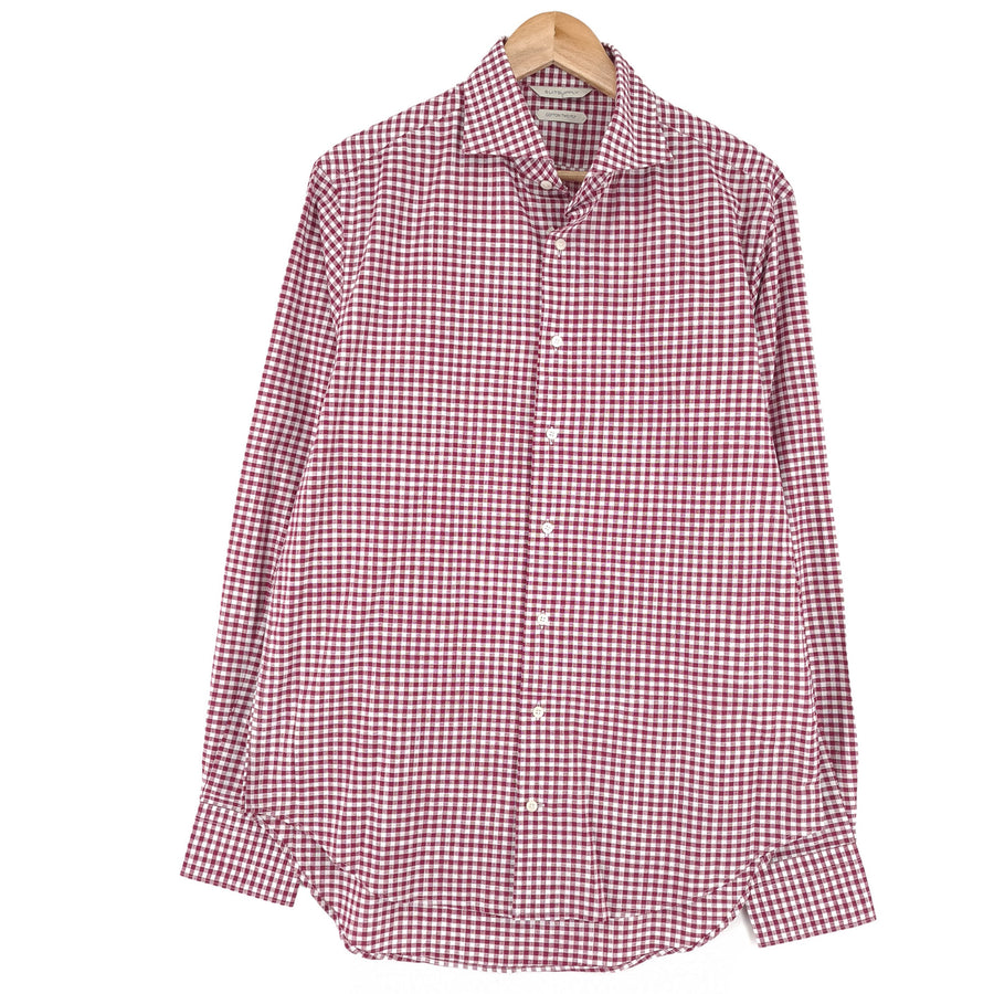 Suitsupply Mens Formal Shirt Red Check Cotton Business Size 16 41