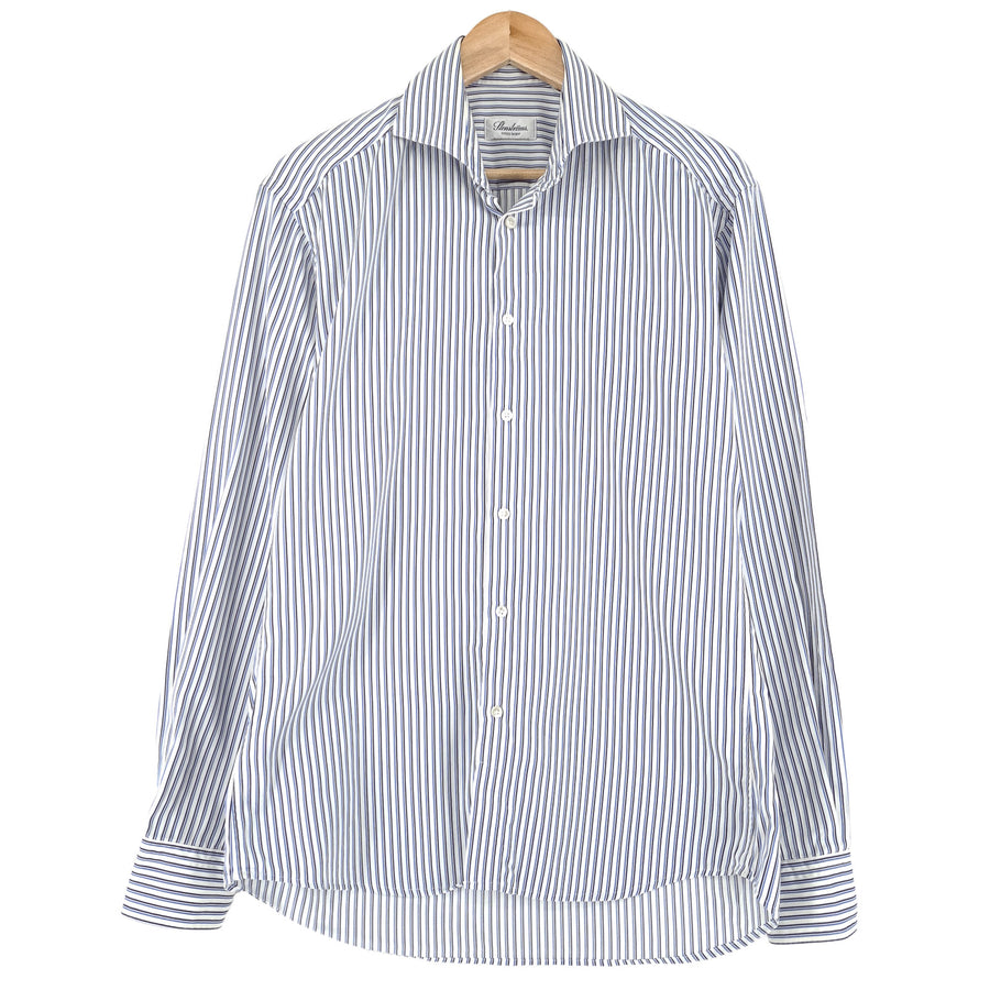 Stenstroms Mens Shirt Striped Cotton Button Up Fitted Casual Size 40