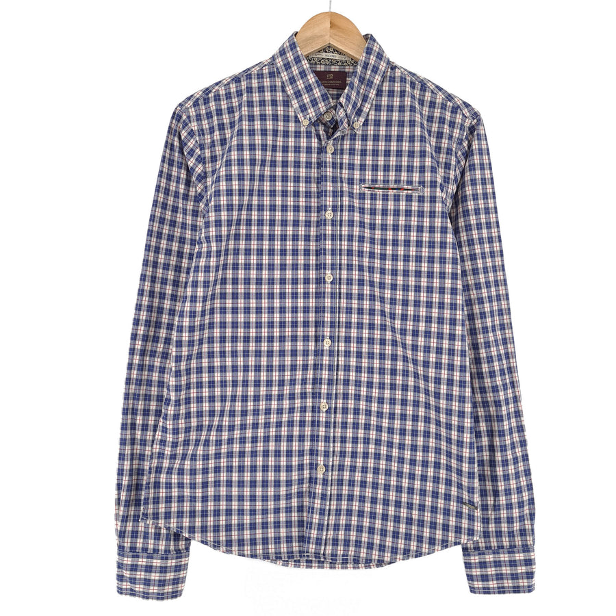 Scotch & Soda Vintage Mens Shirt Check Cotton Button Up Casual Everyday Size M