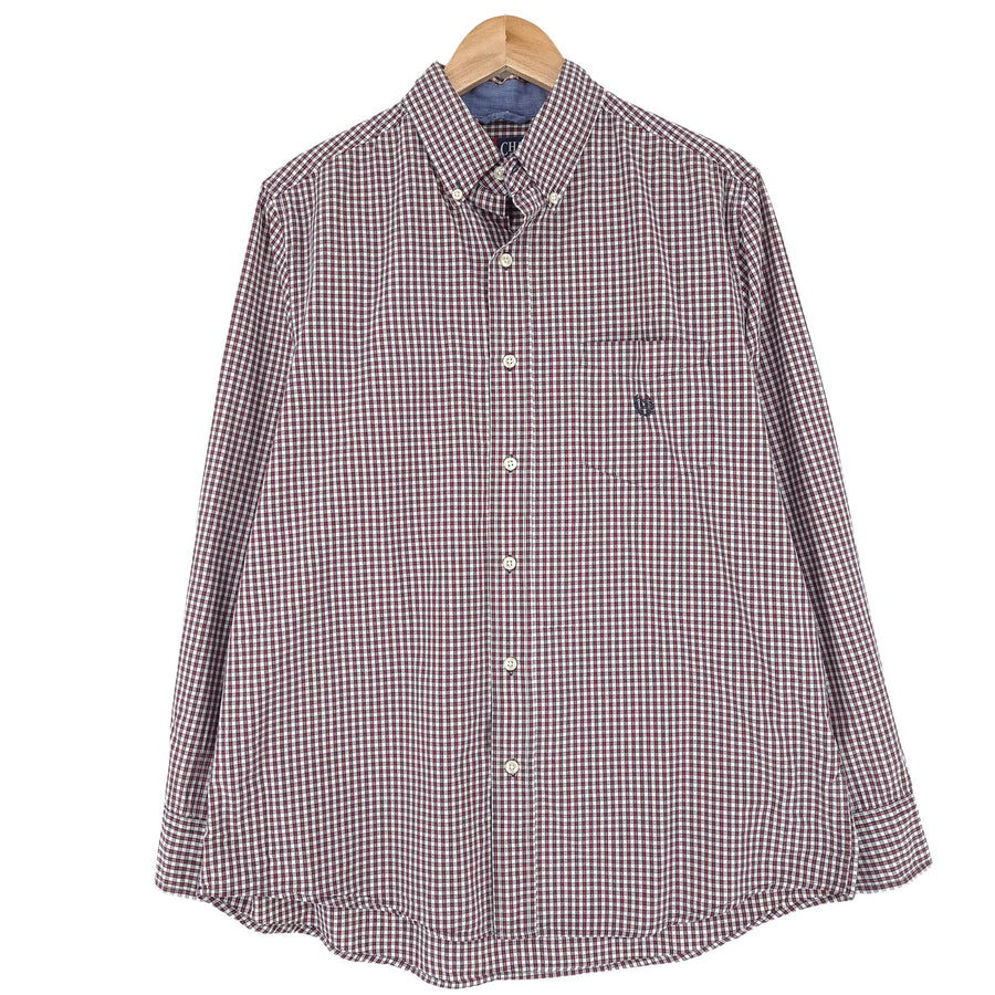 Chaps Vintage Mens Shirt Check Cotton Button Up Casual Everyday Classic Size M