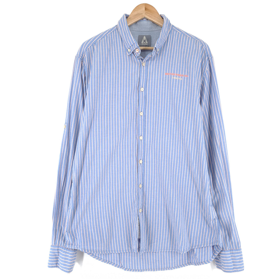 Gaastra Vintage Mens Shirt Striped Cotton Button Up Casual Classic Size 2XL
