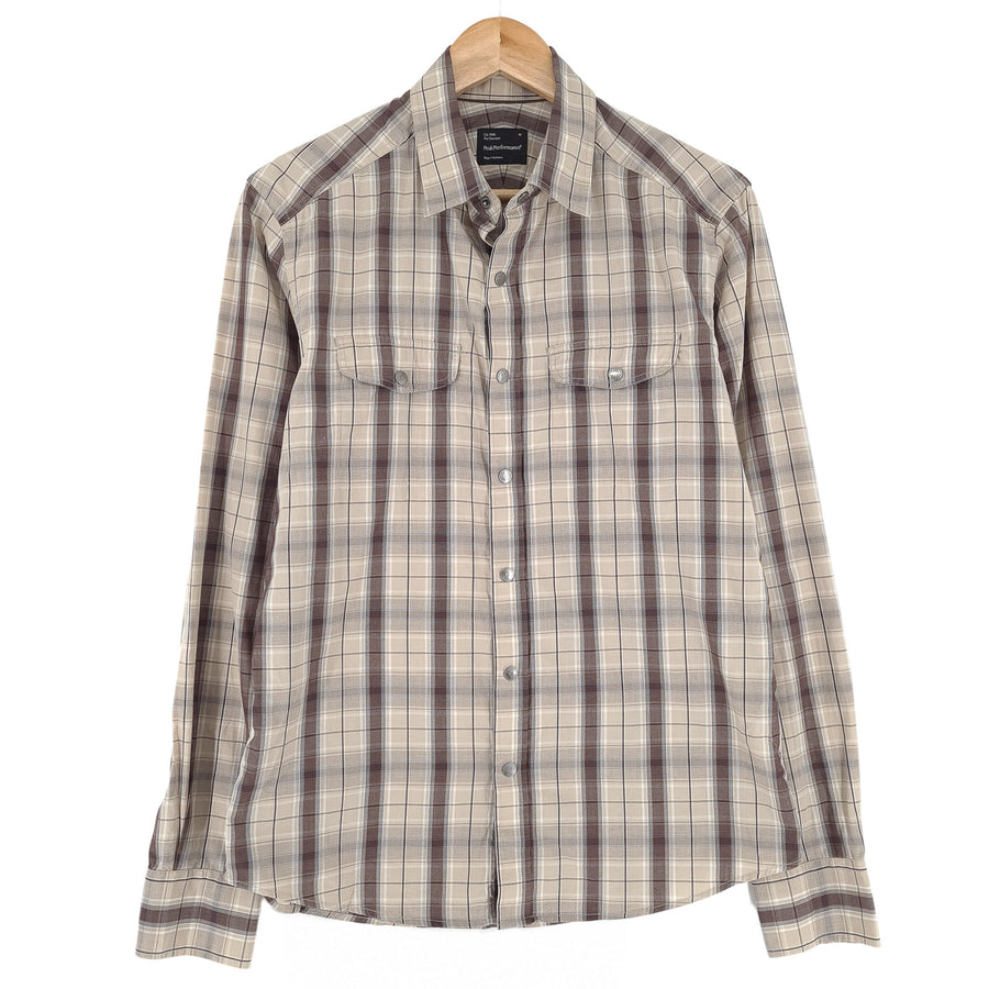 Peak Performance Vintage Mens Shirt Plaid Cotton Button Up Casual Everyday Size M
