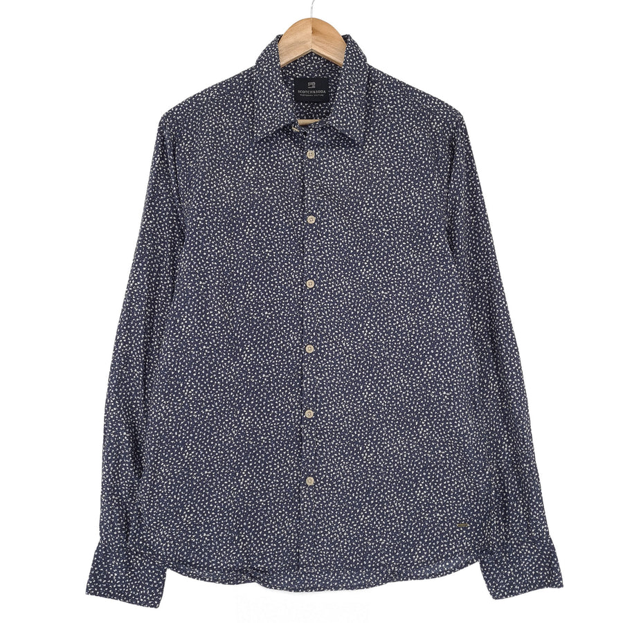 Scotch & Soda Vintage chemise homme bleu graphique boutonné décontracté quotidien taille M