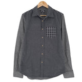 Desigual Vintage Mens Shirt Grey Geo Cotton Button Up Casual Everyday Size S, front view, image 1 of 8
