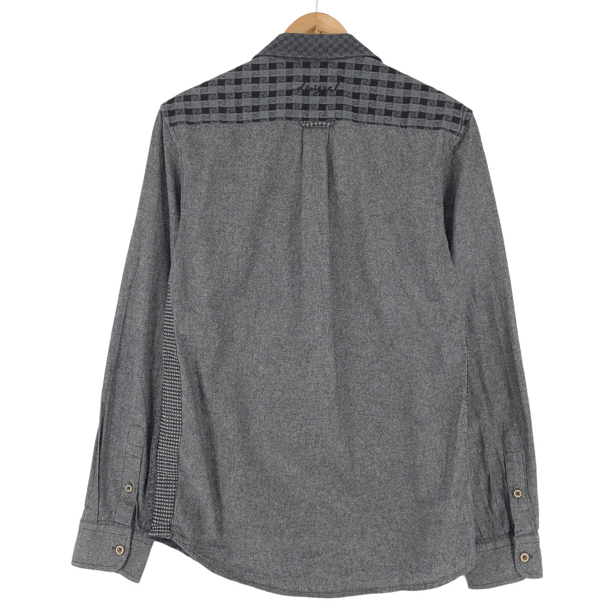 Desigual Vintage Mens Shirt Grey Geo Cotton Button Up Casual Everyday Size S, detail view 1, image 3 of 8