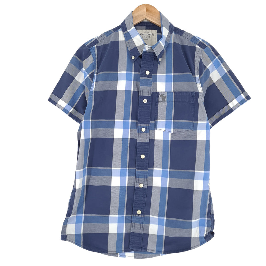 Abercrombie & Fitch Vintage męska koszula bawełniana w kratę zapinana na guziki codzienne rozmiar M
