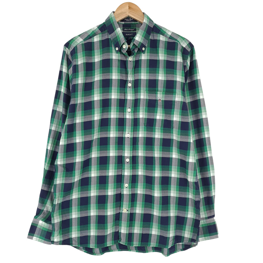 Gant chemise homme boutonnée en coton à carreaux décontracté quotidien classique taille M