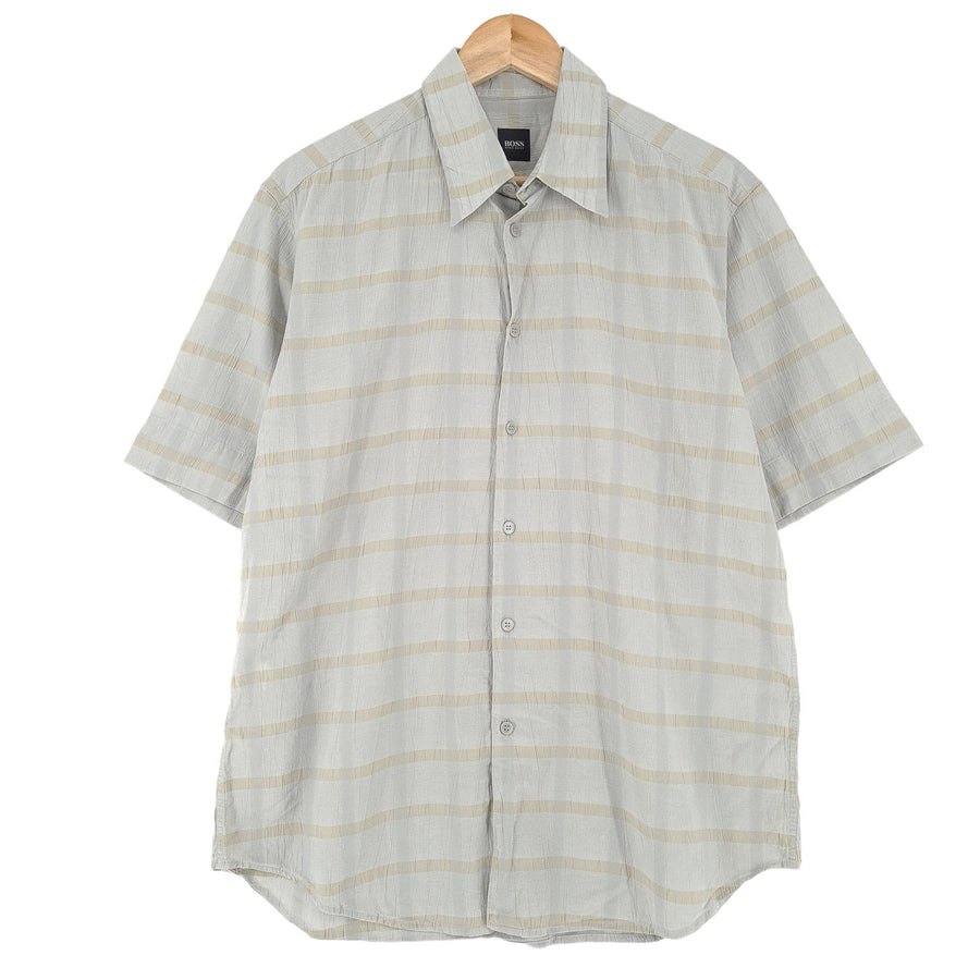 Hugo Boss chemise homme rayé coton boutonné décontracté quotidien taille M