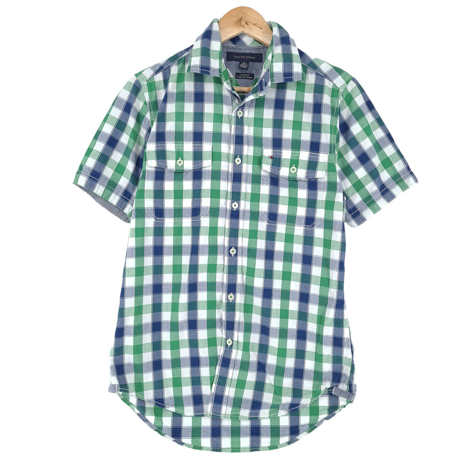 Tommy Hilfiger Vintage chemise homme boutonnée en coton à carreaux ajusté décontracté taille XS