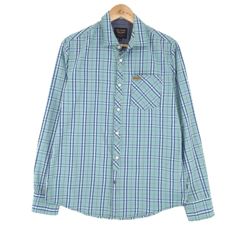 Pme Legend Vintage chemise homme boutonnée en coton à carreaux classique Fit décontracté taille M