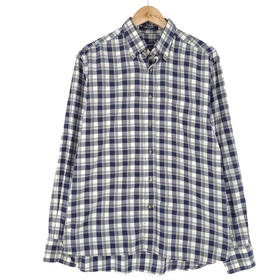 Gant chemise homme boutonnée en coton à carreaux décontracté quotidien classique taille M