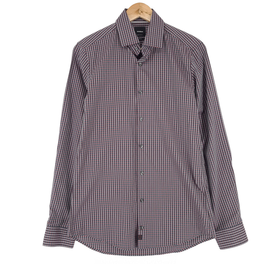 Strellson chemise habillée homme coton à carreaux business coupe slim taille 15 38