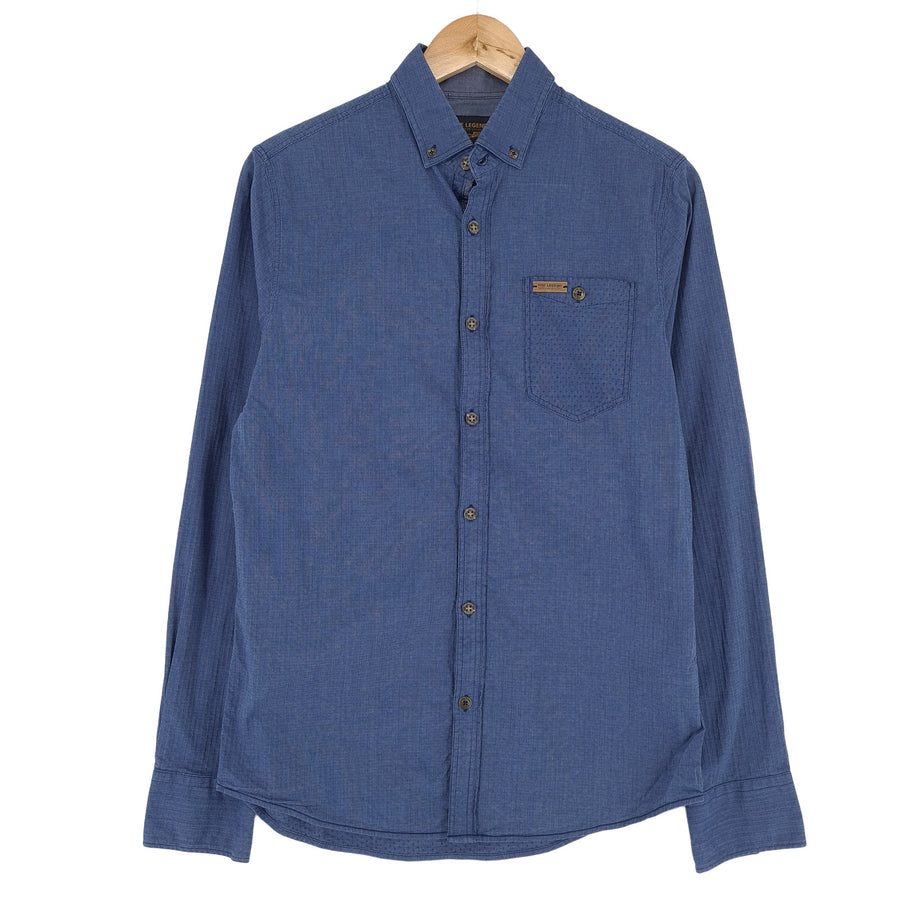 Pme Legend Vintage chemise homme coton bleu boutonné décontracté quotidien classique taille S