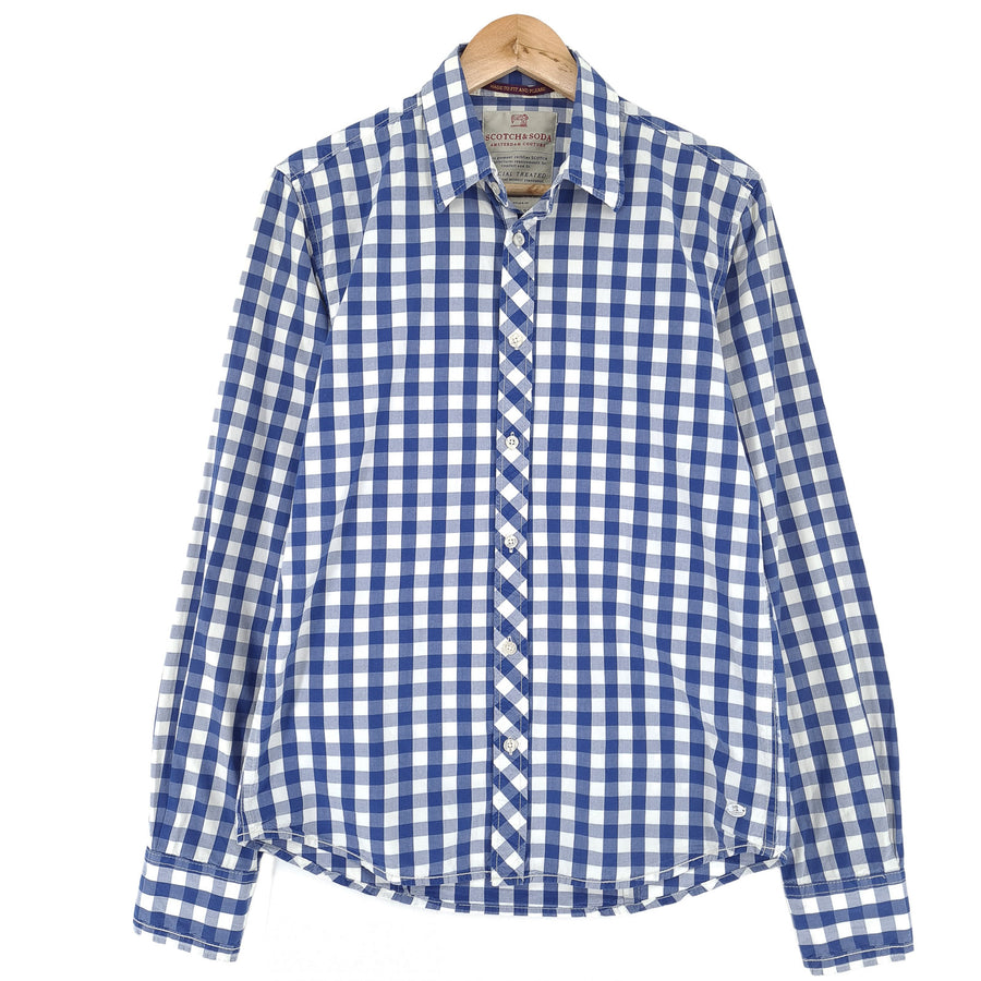 Scotch & Soda Vintage chemise homme boutonnée en coton à carreaux décontracté quotidien taille M
