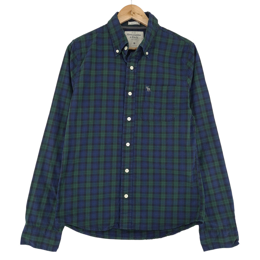 Abercrombie & Fitch Vintage chemise homme boutonnée en coton à carreaux décontracté taille M