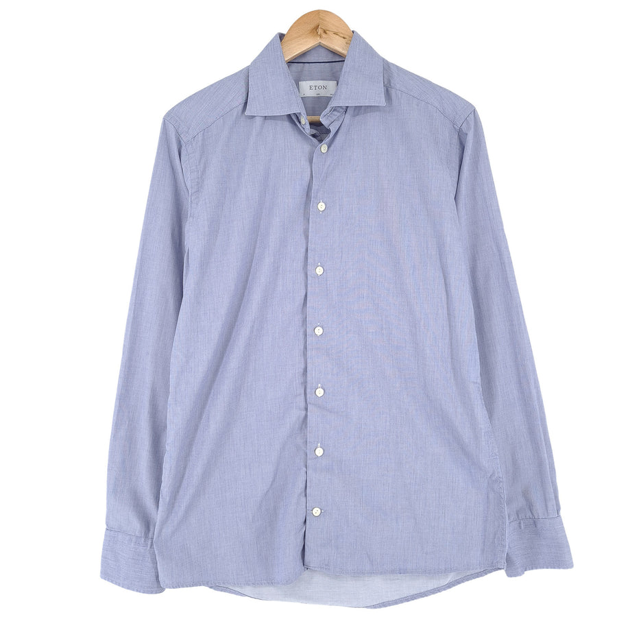 Vintage Eton Mens Formal Shirt Blue Business Slim Fit Button Down Size 15.5 39