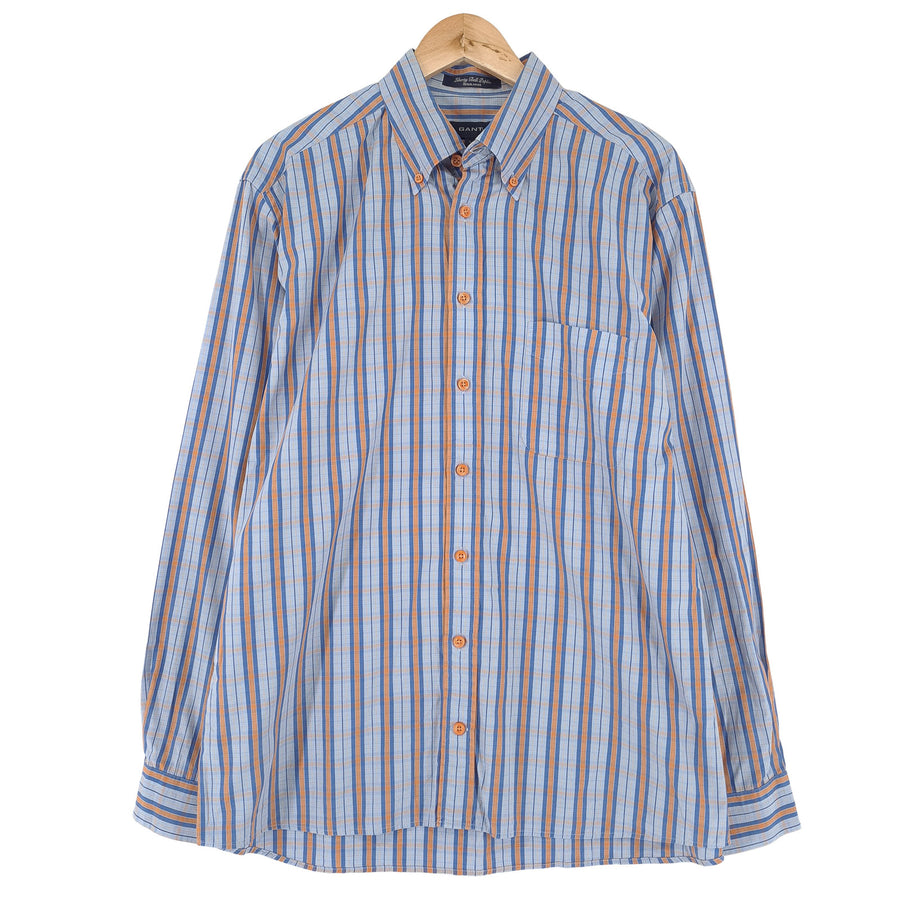 Gant chemise homme boutonnée en coton à carreaux décontracté quotidien classique taille L