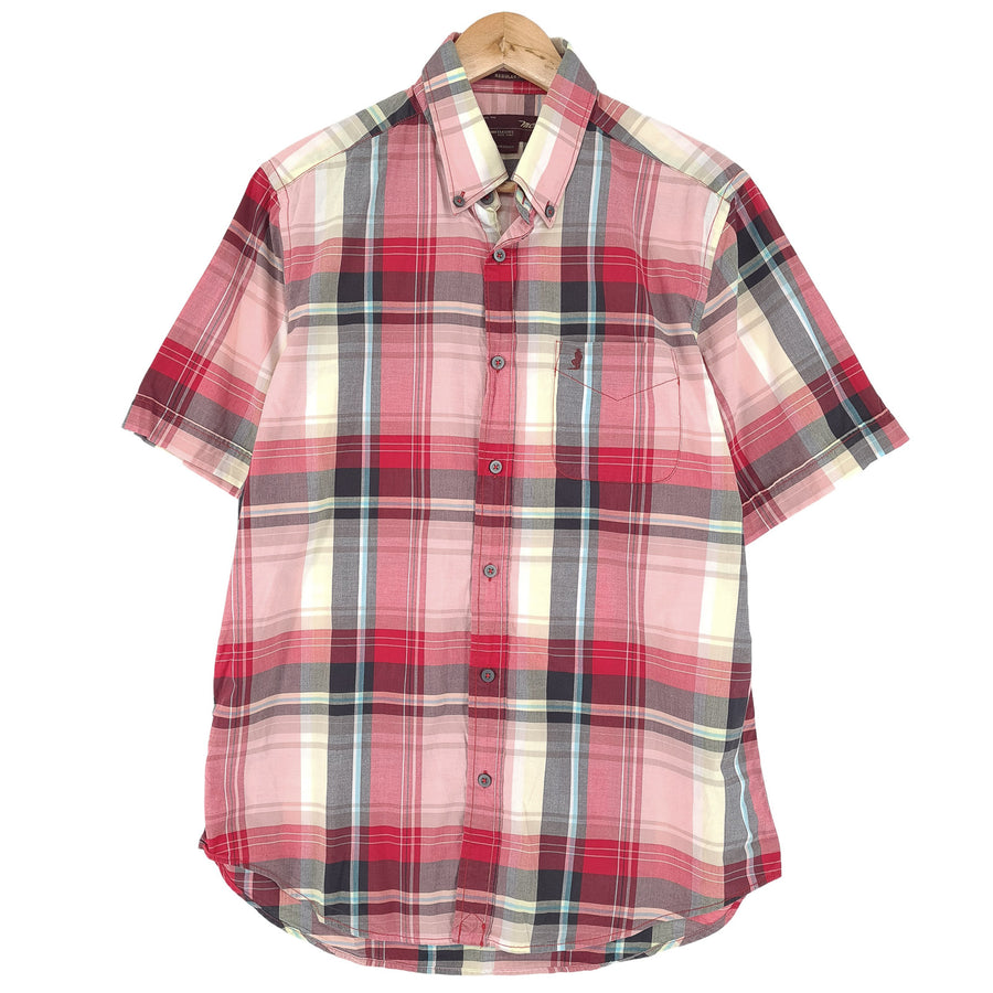 Mcs Vintage Mens Shirt Plaid Cotton Button Up Casual Everyday Classic Size M