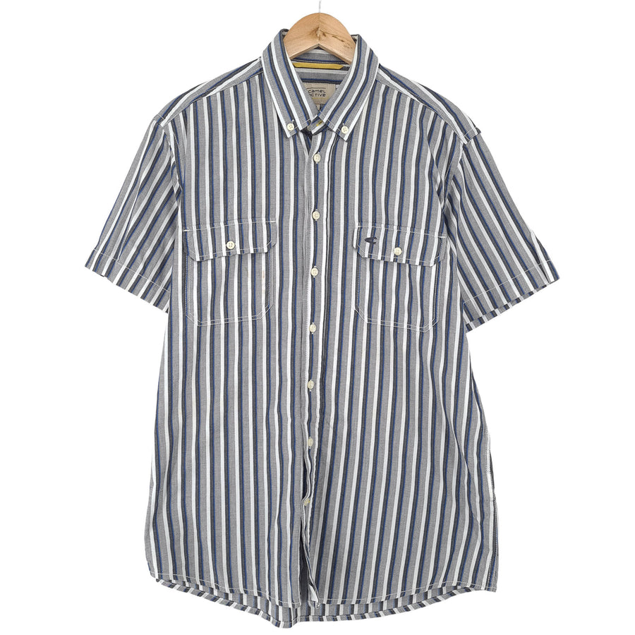 Camel Active Vintage chemise homme rayé coton boutonné décontracté quotidien taille M