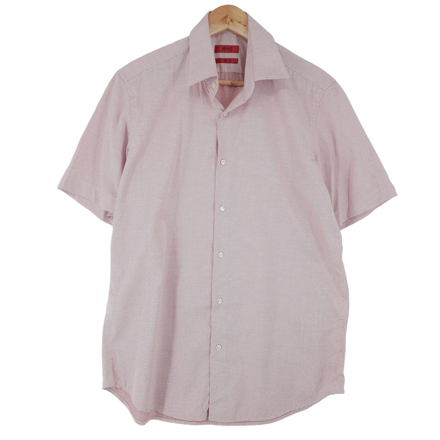 Hugo Boss chemise habillée homme Pink géométrique coton business taille 40 15 3/4