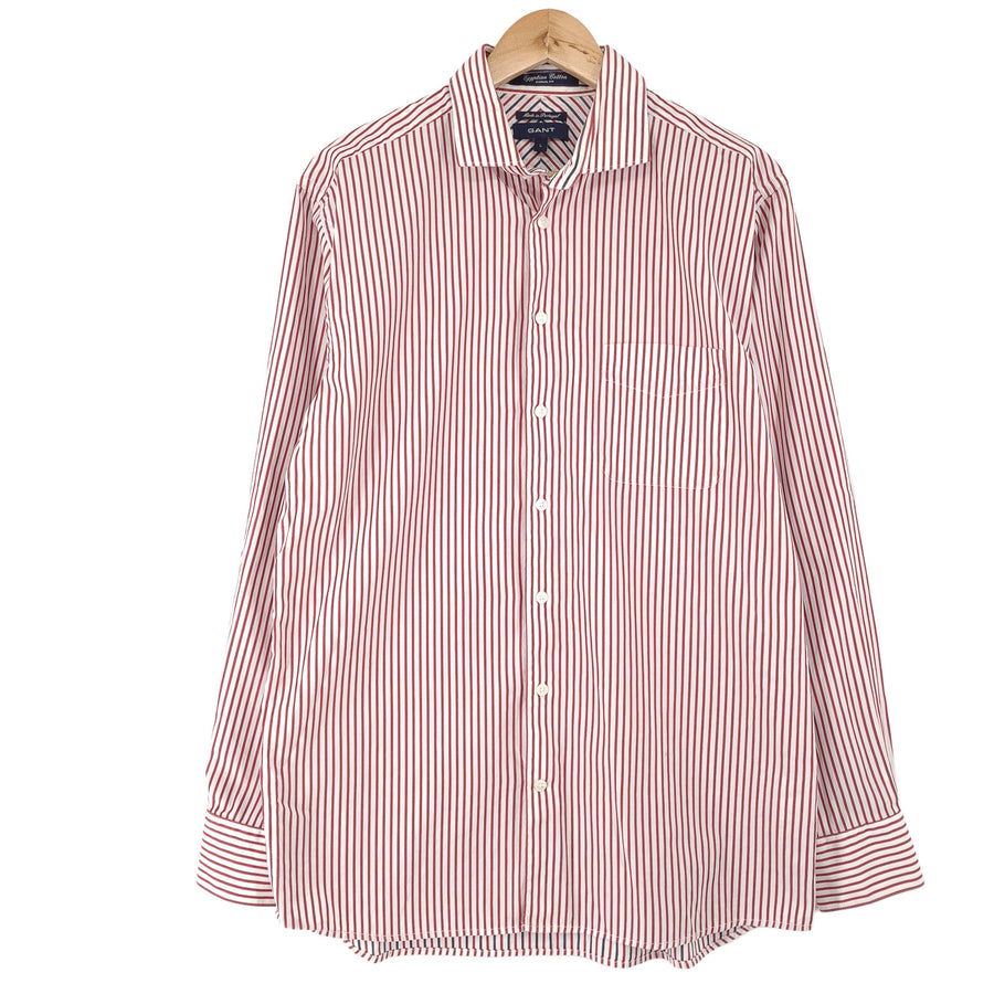 Gant chemise homme rayé coton boutonné décontracté quotidien classique taille L
