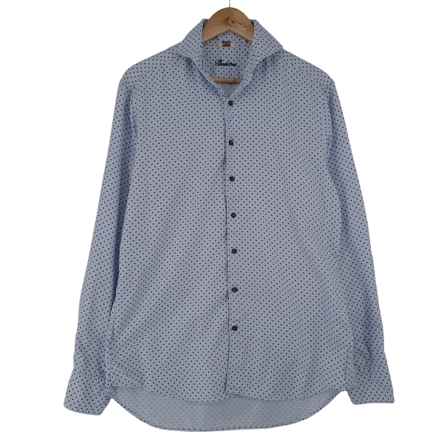 Stenstroms chemise homme bleu géométrique coton boutonné ajusté décontracté taille M