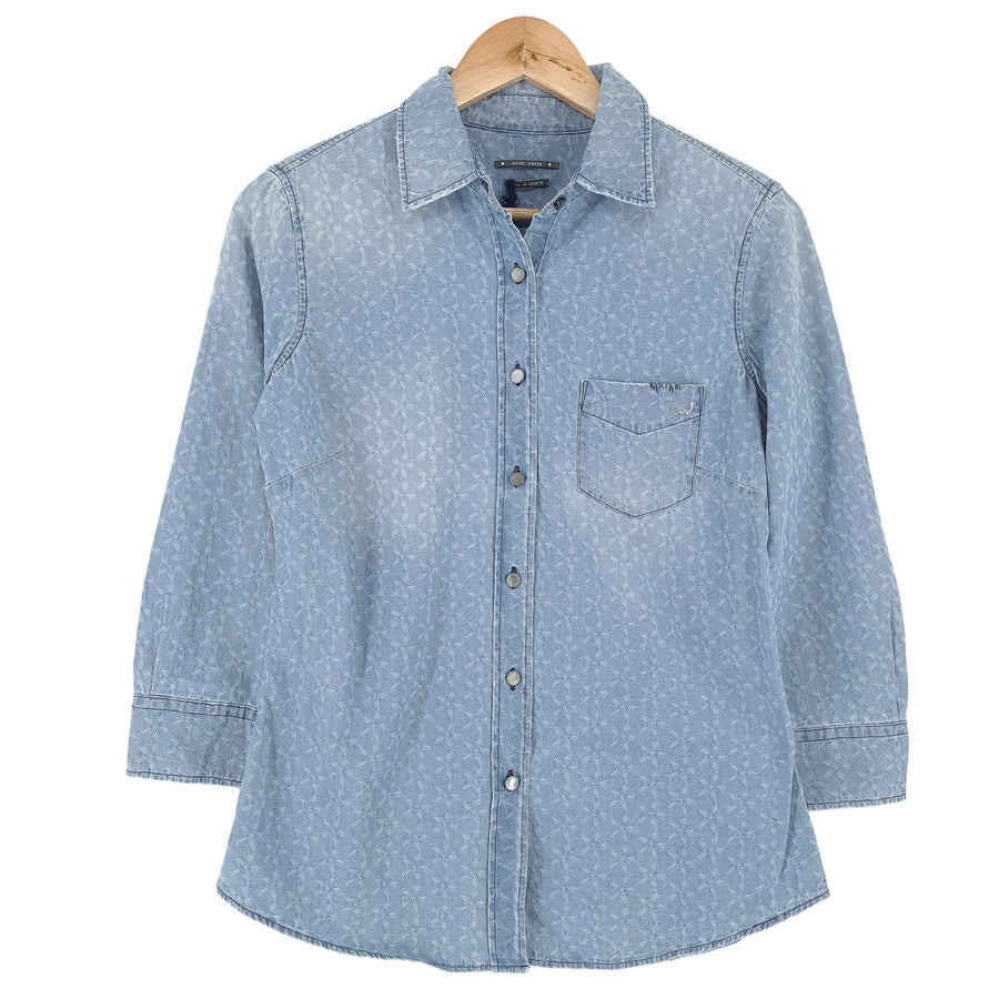 Jacob Cohen denim chemise bleu géométrique boutonné décontracté quotidien Femme taille S