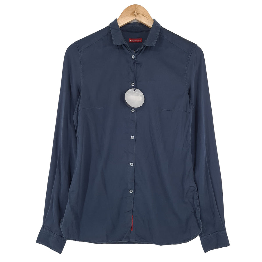 Jacob Cohen koszula niebieski Silk z guzikami Vintage codzienne na co dzień Damskie rozmiar S