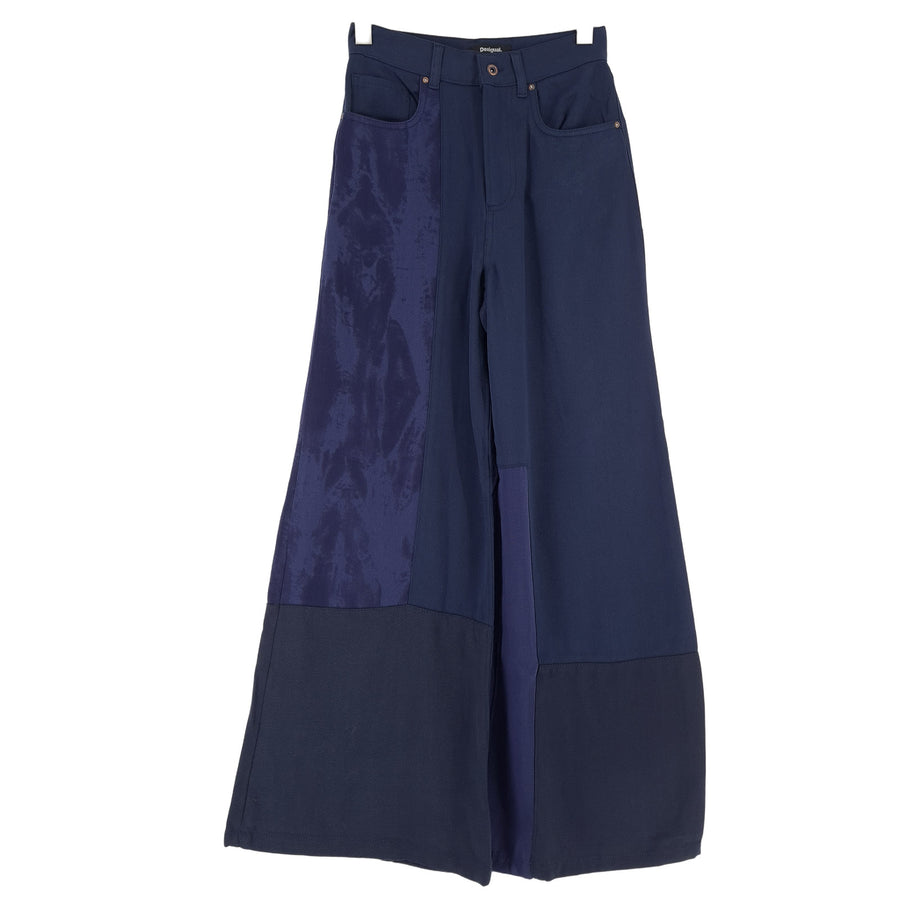 Vintage Desigual Femme pantalon ample Wide-Leg taille 34 W26 L32