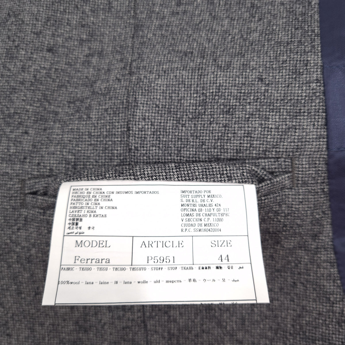 Suitsupply Mens Formal Vest Grey Wool Button Up Size UK/US 34 EU 44, detail view 2, image 4 of 6