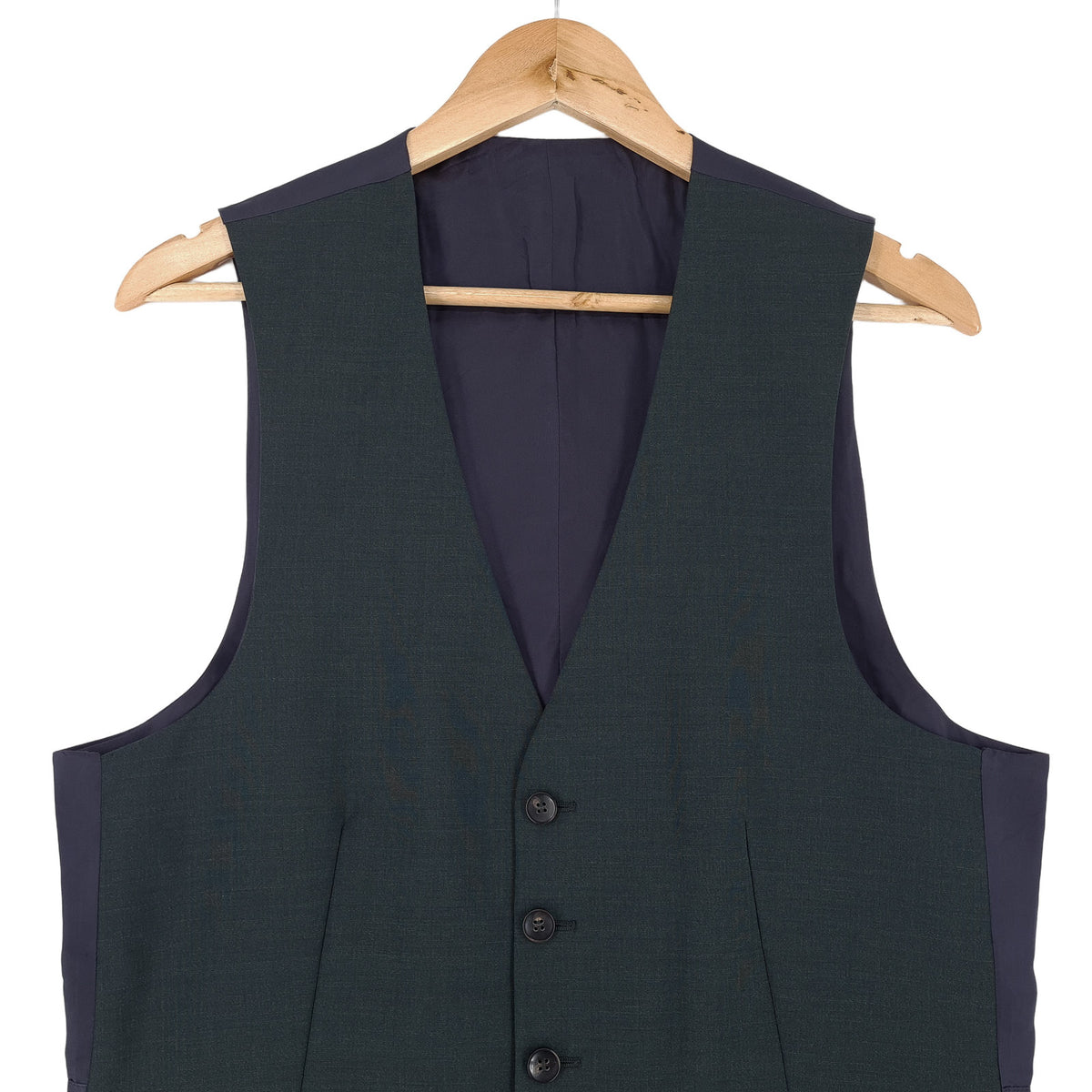 Suitsupply Mens Formal Vest Grey Wool Button Up Size UK/US 36 EU 46, back view, image 2 of 6