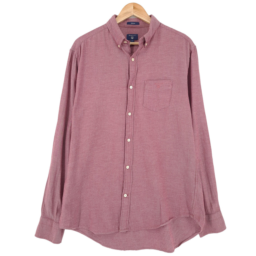 Gant Vintage chemise habillée homme bordeaux coton à manches longues coupe classique taille L 41/42