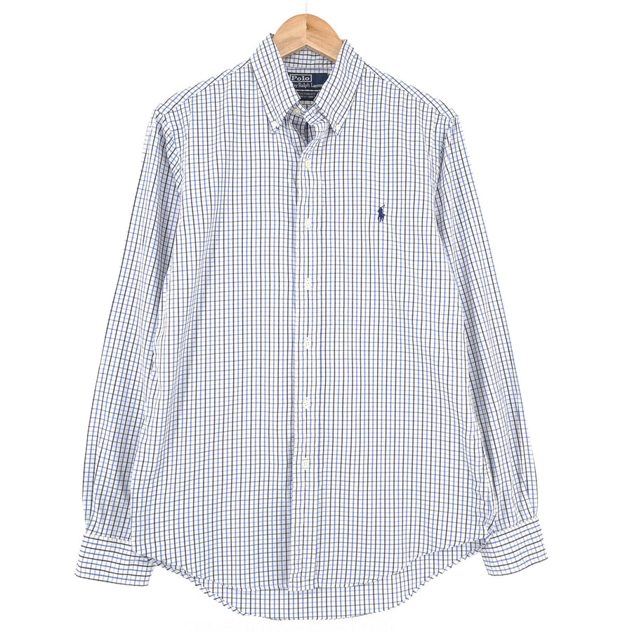 Polo Ralph Lauren chemise habillée homme bleu à carreaux coton taille 15 38
