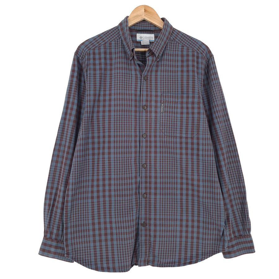 Columbia Vintage chemise homme à carreaux coton boutonné à manches longues coupe classique taille M
