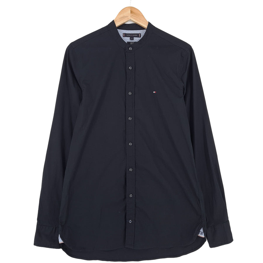 Tommy Hilfiger Vintage chemise homme coton noir boutonné stretch coupe slim taille M
