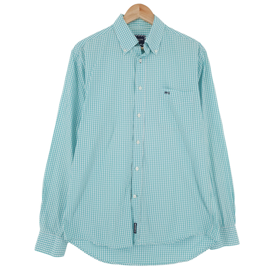 Mcgregor Vintage chemise homme vert à carreaux boutonné à manches longues coupe classique taille M