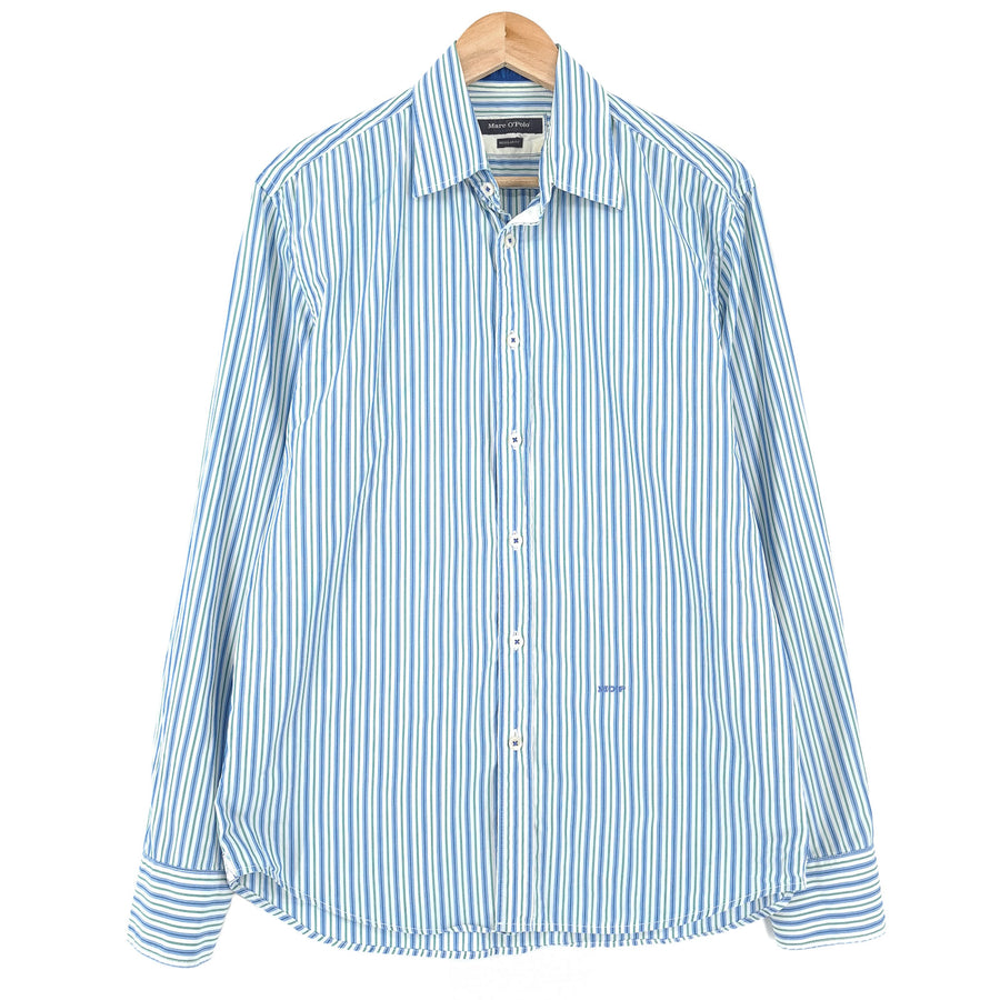 Marc O'Polo Vintage chemise habillée homme rayé à manches longues coupe classique taille M 39/40